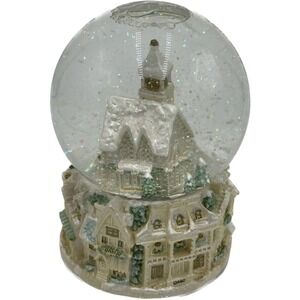 Sankyo Musical Lighted Holiday Snow Globe SILENT NIGHT Christmas Snowdome Church